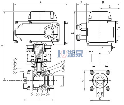 電動絲扣球閥Q911F-16P型號，圖片，原理